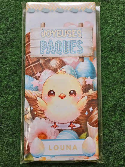 Tablette chocolat Pâques à personnalisée