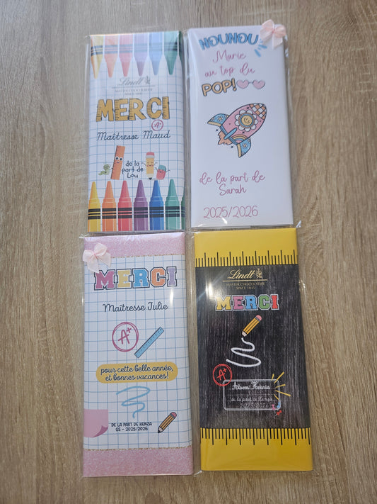 Tablette de chocolat personnalisées