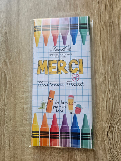 Tablette de chocolat personnalisées